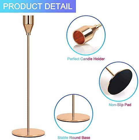 24Pcs Candle Holders, Black Candlestick Holder in Bulk Taper Candle Holders for Pillar Candles Metal Candle Stands For Table Centerpiece, Wedding, Dinning, Party, Valentines Home Decor (Black) - Image 3