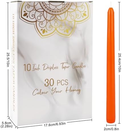 30 Pack 10 inch Assorted Color Spell Taper Candles –Unscented Dripless,Taper Candles for Rituals, Prayer, Birthdays, Meditation, Altar, Spells, Chime Candles - Ideal for Witches-10 Colours. - Image 4