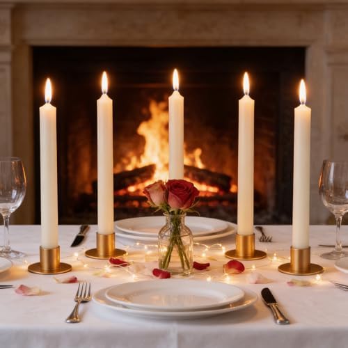 24 PCS Gold Taper Candle Holders, Short Skinny Vintage Candlestick Holders - Image 4