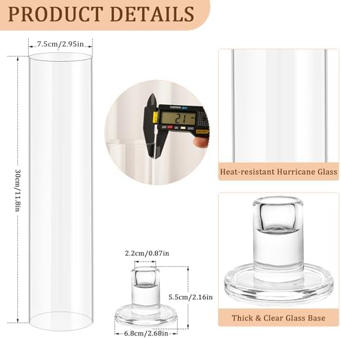 Hurricane Candle Holder Thickened Cylinder Covers 10 Pcs Taper Candle Sticks Holder Glass Tall Candlesticks Holders Centerpiece for Wedding Dining Table - Image 6