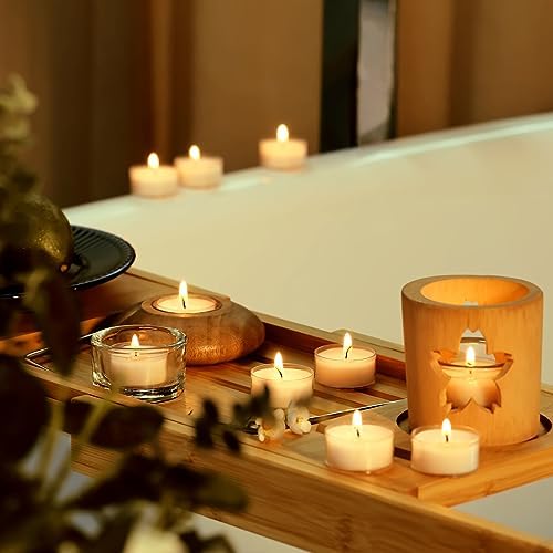 Home Lights Tealight Candles, Giant 100,200,300 Bulk Packs, White Unscented European Smokeless Clear Cup Tea Lights for Shabbat, Weddings, Christmas, Home Decorative- 100 Pack - Image 3
