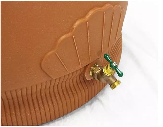 Rain Wizard Decorative Urn Rain Barrel, Durable polyethylene Resin, with Brass Spigot, Flat-Back Design,Perfect for Gardening Any Home (Terra Cotta, 65 Gallon)
