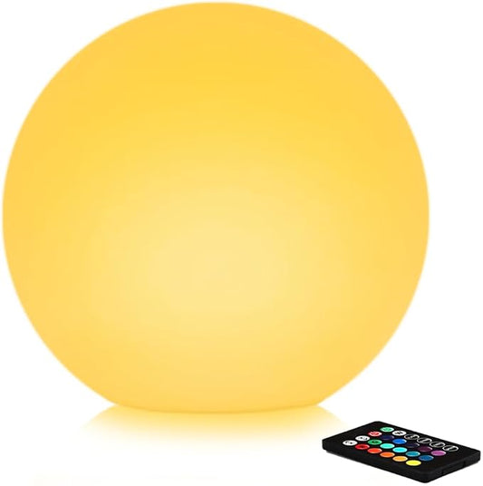 12-in Solar Garden Globe Light Outdoor, Solar Glowing Ball Light w/Remote, 16 RGB Color Changing Waterproof Large Outdoor Orb Lamp, Landscape Lighting Mood Lamp w/Ground Stake for Patio Yard Lawn Path