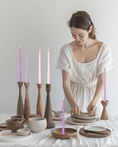 Purple Gradient Tall Taper Candles 12 inch Unscented Smokeless Long Tall Tapered Candle for Candlesticks Sticks Wedding Advent Home Decor Dinner Christmas，Set of 12 - Image 3