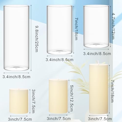Shihanee 3 Pillar Candle and Holder, M, Ivory White - Image 3