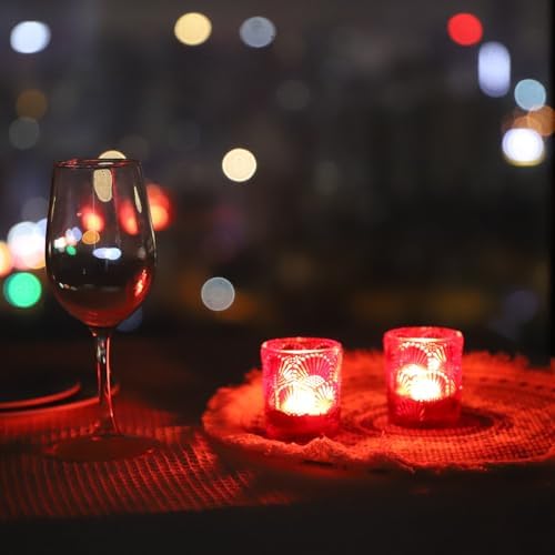 Woho 24pcs Red Votive Candle Holders Boho Style for Christmas Decorations - Image 5