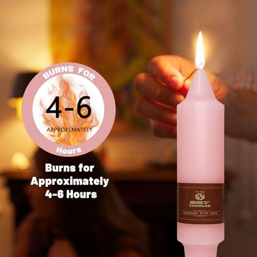 NJAO HOO Pink Short Taper Candle 5 Inch Candlesticks Unscented Dripless Tapered Candle Set for Home Decor Wedding Party Dinner Candles, 4 Pack - Image 5
