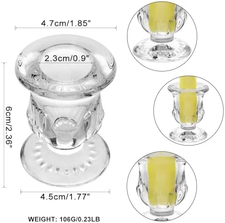 Glass Taper Candle Holder Set of 24 - Clear Crystal Candlestick Holders for Tapered Candles, Elegant Candle Stick Holder Set for Wedding Party Christmas Thanksgiving Festival (24, Transparent) - Image 2