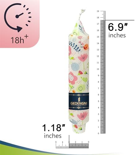 Printed Taper Candle Dripless Candlesticks - Gedengni 4pcs Cute Flower Handmade Candles Short Candle Sticks 7inches Floral Tapered Candles for Home Party Wedding Dinner,18-CUTFLW - Image 5