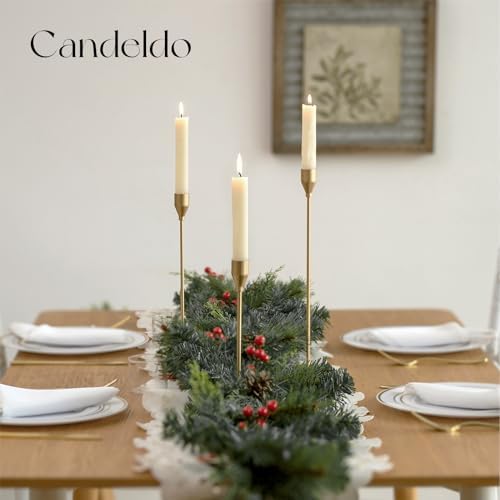 Candeldo Gold Taper Candle Holders, Tall Candlestick Holder Set of 6 - Image 7