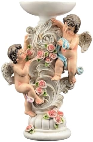 Angels Candle Holder Resin Figurine Elegant Table Decor Unique Home Gifts by BigStoneArt