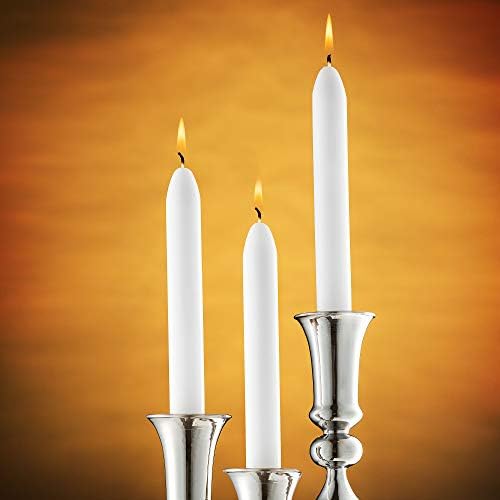Tribello White Candle Sticks, 14 Pack, 9 Inch Tall White Taper Candles - Image 2