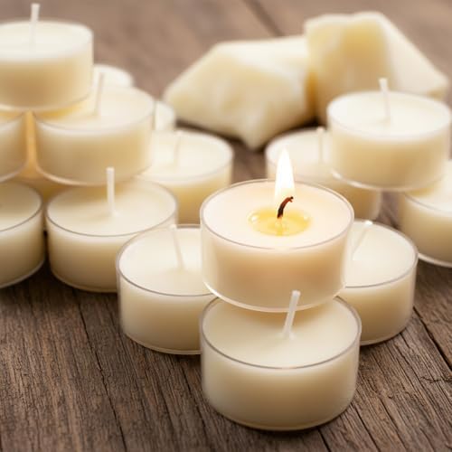 Beeswax Tea Lights Candles 16 Pack, 4 Hours Clean Burn by MOSROAD