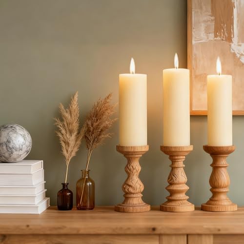 Pillar Candles Ivory 6 Pack, 2.8x8 Inch Unscented Candle - Image 3