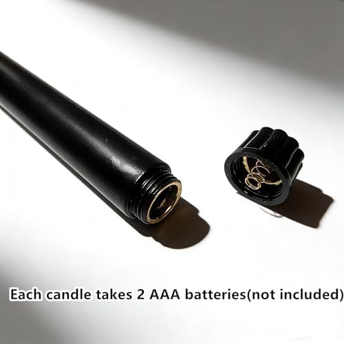 Black Halloween Flameless Taper Candles with Remote Timer Set of 6 - Image 3