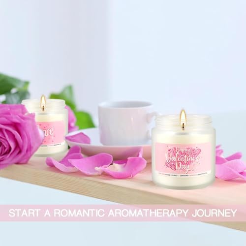 Valentine's Day Pink Scented Candles-12Pcs 3.5oz Each-Natural Plant Essential Oils & Cotton Wick, Aromatherapy Candle for Relaxing Stress Relief, Home Decor & Romantic Gifts for Her. - Image 6