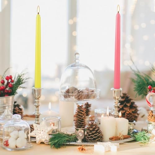 30-Pack 10-Color Taper Candles - 10 Inch Dripless & 10-Hour Burn｜Wedding/Birthday/Home Decor with Premium Wax - Image 6