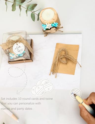 10 Pieces Handmade Wooden Angel Tea Candle Holder, Baptism Gift, Baby Shower Favors for Guests, Birthday Party Favors,Adult Baptism.(Light-Blue) - Image 4