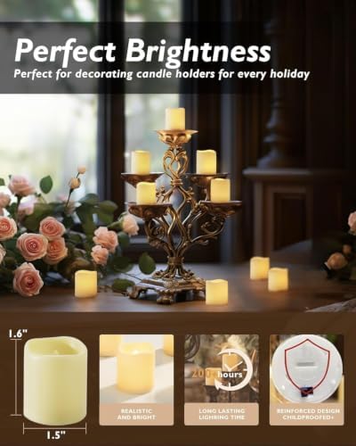 Homemory 50 Pack Ivory Flameless Flickering LED Votive Tealights Candles - Image 4