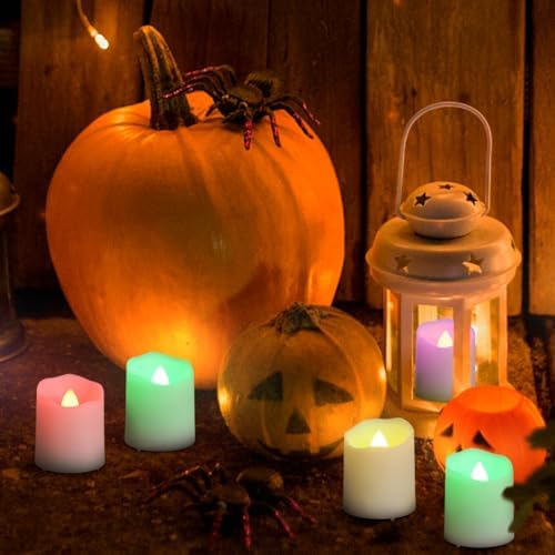 12pcs Rechargeable Flameless Tea Lights RGB with Charging Base and Remote Timer, Color Changing Flickering Electric LED Votive Fake Candles, USB Cable Included - Image 4