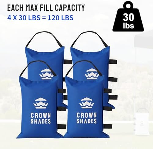 CROWN SHADES Sand Bags for Canopy Legs, 120 LBS, Blue (Unfilled) - Image 5