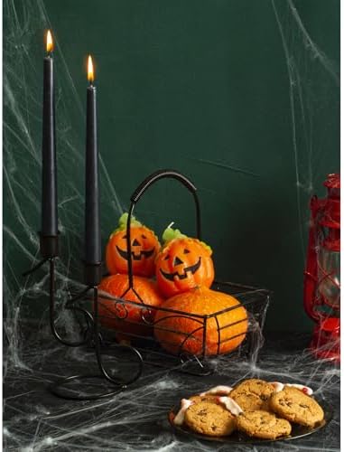 CANDWAX 8 inch Taper Candles Set of 12 - Halloween Candles - Black Candles - Image 5