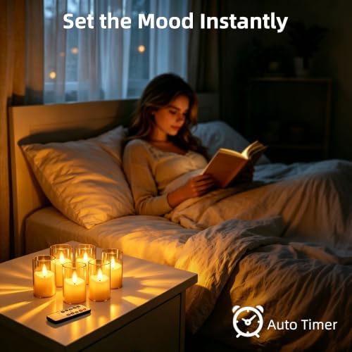 Rechargeable Flameless Tea Lights with Remote & Timer, Warm Flickering LED Votive Candles for Cozy Table Decor, Holidays, Weddings, Game Day & Everyday Home Ambience (Set of 6, Amber) - Image 4