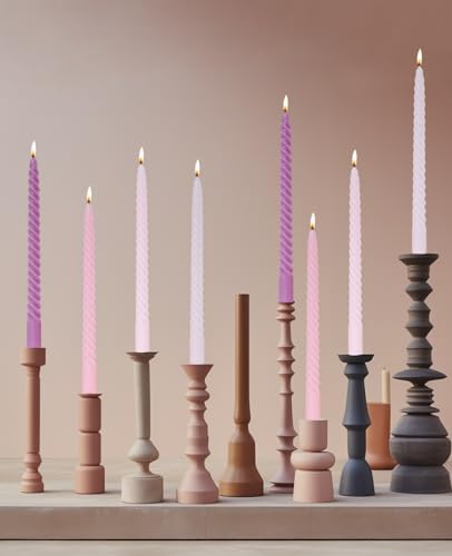 Purple Gradient Tall Taper Candles Spiral Candle Sticks,Unscented Pastel Candle for Holiday,Wedding and Home Decoration,10inch,12 Pack(E-Purple Gradient) - Image 2