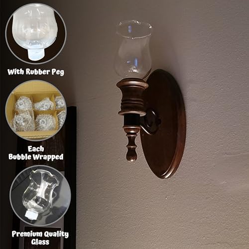 4E's Novelty Clear Glass Votive Cups with Peg - Pack of 6 - Tulip Votive for Candelabra Candle Holder, Home Interior Candle Sconce Glass Replacement Parts, Shabbat Candle Glass Oil Lamp (2.75" Tall) - Image 5