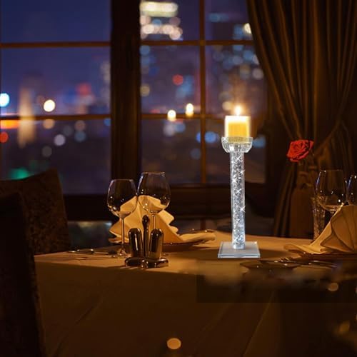 Wocred Candle Holders Set of 2.Stunning Shabbat Candle Holders.8.6" Tall Crystal Candlestick Holders for Dinning Room,Mantelpiece. - Image 6