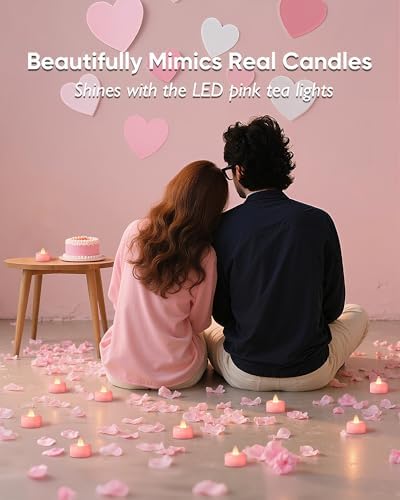 Amagic 12Pack Pink Flameless LED Tea Lights Candles Battery Operated - Image 4