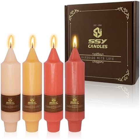 4 PCS Gradient Colored Taper Candlesticks Orange Taper Candle for Halloween Thanksgiving Day Dinner Household Décor Candlesticks by XINAOBAOLUO