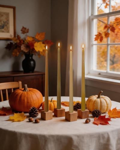 12inch Fall Taper Candles Tall Candlesticks-Unscented dripless Candles for Fall Harvest Thanksgiving Dinners Parties and Home Decor-12pcs - Image 6