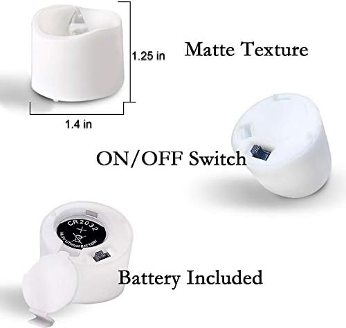 Homemory 12-Pack Battery Tea Lights with Timer Built in, Auto-On 6H Daily - Image 3