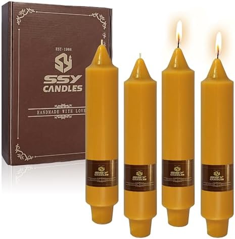 Mustard Yellow Taper Candle Candle Sticks, 7 Inch Mini Pillar Candles Taper Candles, 4PCS Handmade Unscenteds Candlesticks for Festive Thanksgiving Day Fall Home Decor by FCMSHAMD