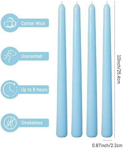 Viyffo Taper Candles, 10 Inch, 20 Pack, Sky Blue – Unscented - Image 5