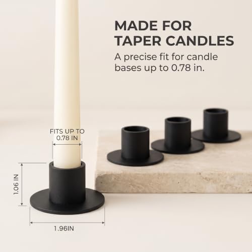 4Pcs Black Retro Candle Holders, Candlestick Holder - Image 2