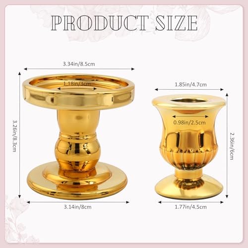 Gold Unity Candle Holder - Glass Candle Holders for Pillar Candles Taper Candles, Glass Candlestick Holders Set of 3, Decorative Clear Glass Candlestick Holder for Wedding Table Dinning Centerpiece - Image 2