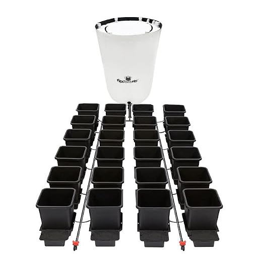 AutoPot 24 Pot System with 3.9 Gallon Plastic Pots and 105 Gallon PRO FlexiTank - Self-Watering, Gravity-Fed Hydroponic Planter
