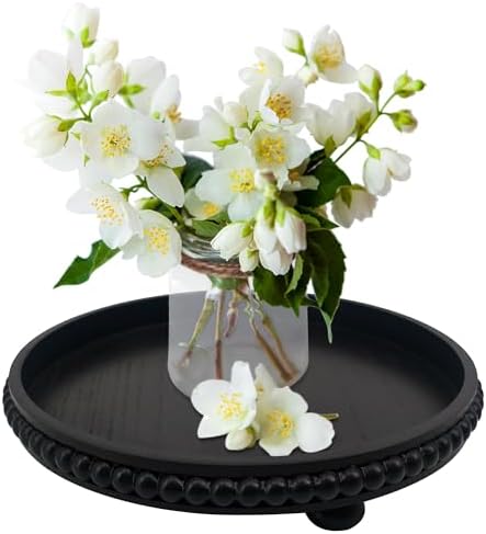 Coffee Table Tray : 12in Decorative Tray Ottoman Black Round Wood for Coffee Table Decor,Candle Holder Trays Vintage Centerpiece Farmhouse for Decor Countertop Home Decor Accessories by Unknown