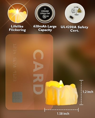 Homemory 12-Pack Remote Flameless LED Battery Tea Light Candles, 400+Hrs - Image 3