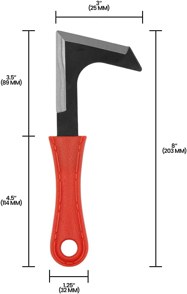 Zenport K111 Crack Weeder, Driveway, Side-Walk Weeding Tool, Carbon Steel, L-Shape Blade, Orange