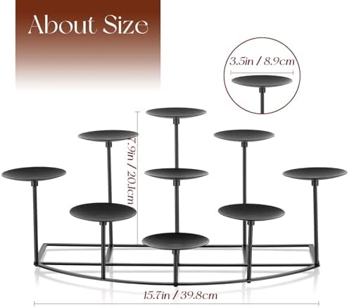 Candeldo Candle Holder for Inside Fireplace, Black Metal Candelabra - Image 3