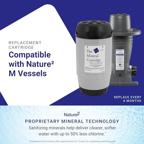 Nature2 M25 Mineral Cartridge for M Pool Sanitization Vessels | Authentic Replacement Cartridge for Pools up to 25,000 Gallons, Lasts 6 Months