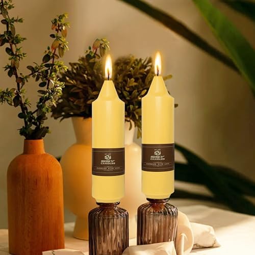 Beeswax Taper Candles 5 inch Natural Beeswax Taper Candlesticks 4 PCS Short Candle Smokeless Tapered Candle for Dinner Party Decoration Gift - 8 Hour Burn Time - Image 2