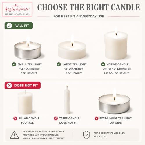 Kate Aspen Vintage Ribbed Glass Candle Holders Set of 6 - Votive & Tealight Candle Holder Decor for Holiday Table Decor, Christmas Dining Tablescape, Fall & Boho Home Accents (Clear) - Image 7