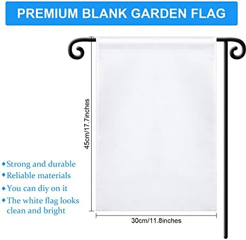 Sublimation Garden Flag Blank Bulk 12x18inch Sublimation Banner Blank Polyester Flags DIY Canvas Sign for Garden Lawn and Yard Courtyard Outside Decoration(12 Pieces)