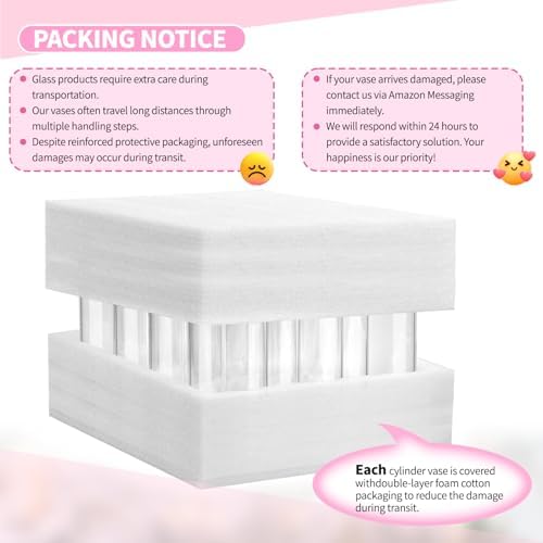 12Pack Glass Cylinder Vases for Centerpieces - 14 Inch Tall Flower Vase for Wedding Decorations, Floating Candle Holder Vase Bulk,Glass Hurricane Candle Holders for Table Shelf, Party, Home Decor - Image 4