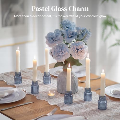 Glasseam Taper Candle Holders Bulk 10Pc Small Candlestick for Coastal Decor - Image 2