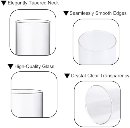 PHOSPHOR Hurricane Candle HoldersFor Pillar Candle Clear Glass Cylinder Centerpieces Vases Table Decoration Centerpiece Floral Room Decor Clear Seeded Bubbles Living Dining Kitchen 6 Pieces - Image 4